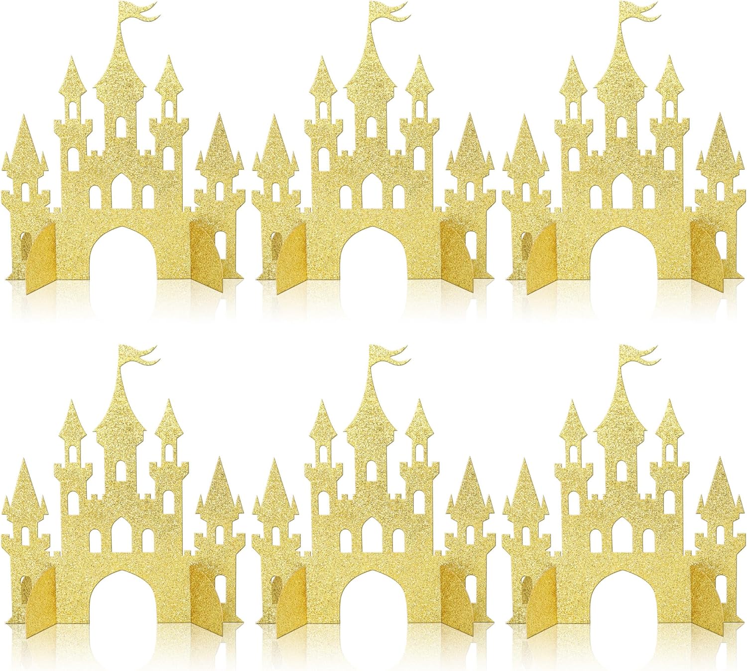 2 PCS Princess Castle Centerpieces Gold