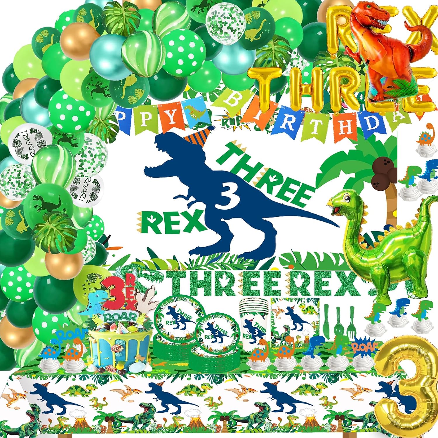 Dinosaur Party Table Cloth 6pcs T-Rex Birthday Cover