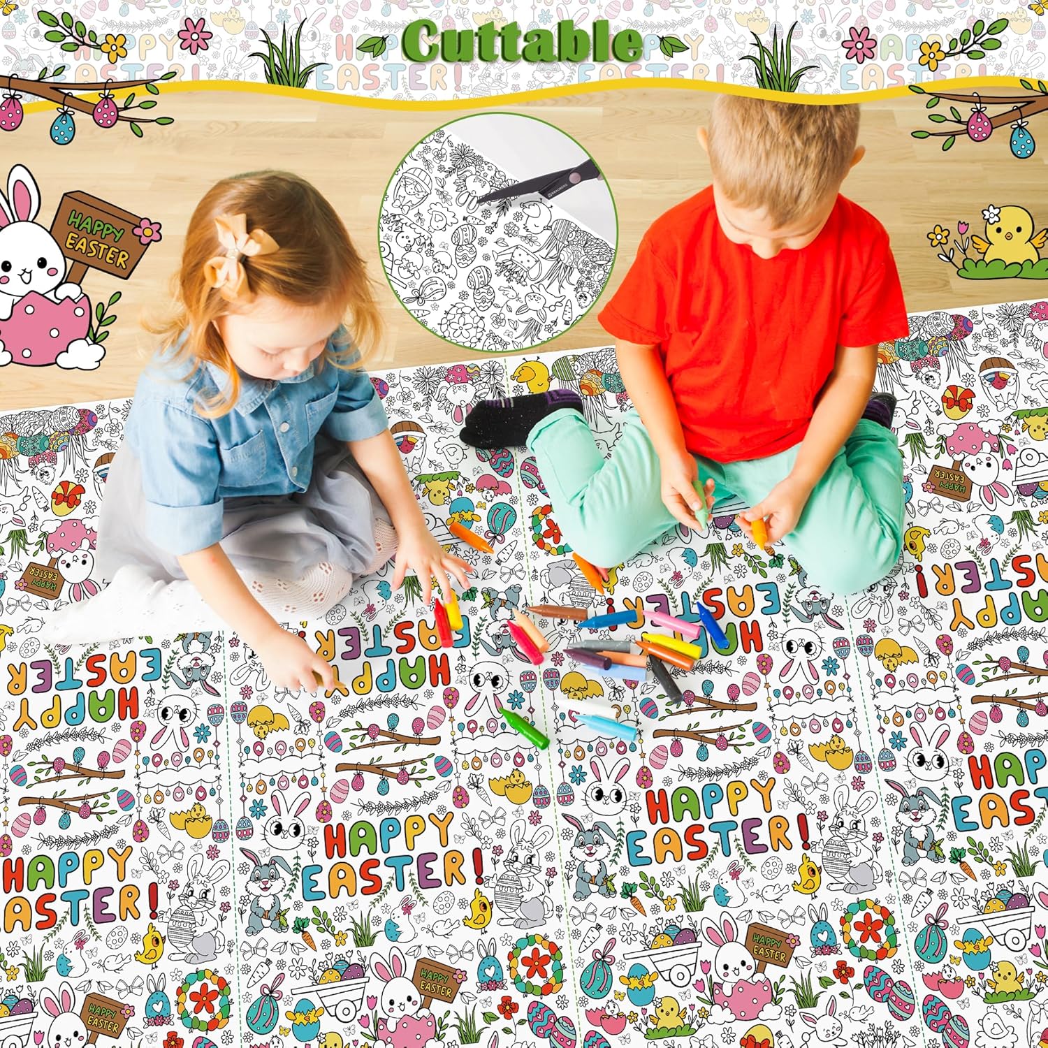 OHOME Easter Coloring Tablecloth 54x88 Inches