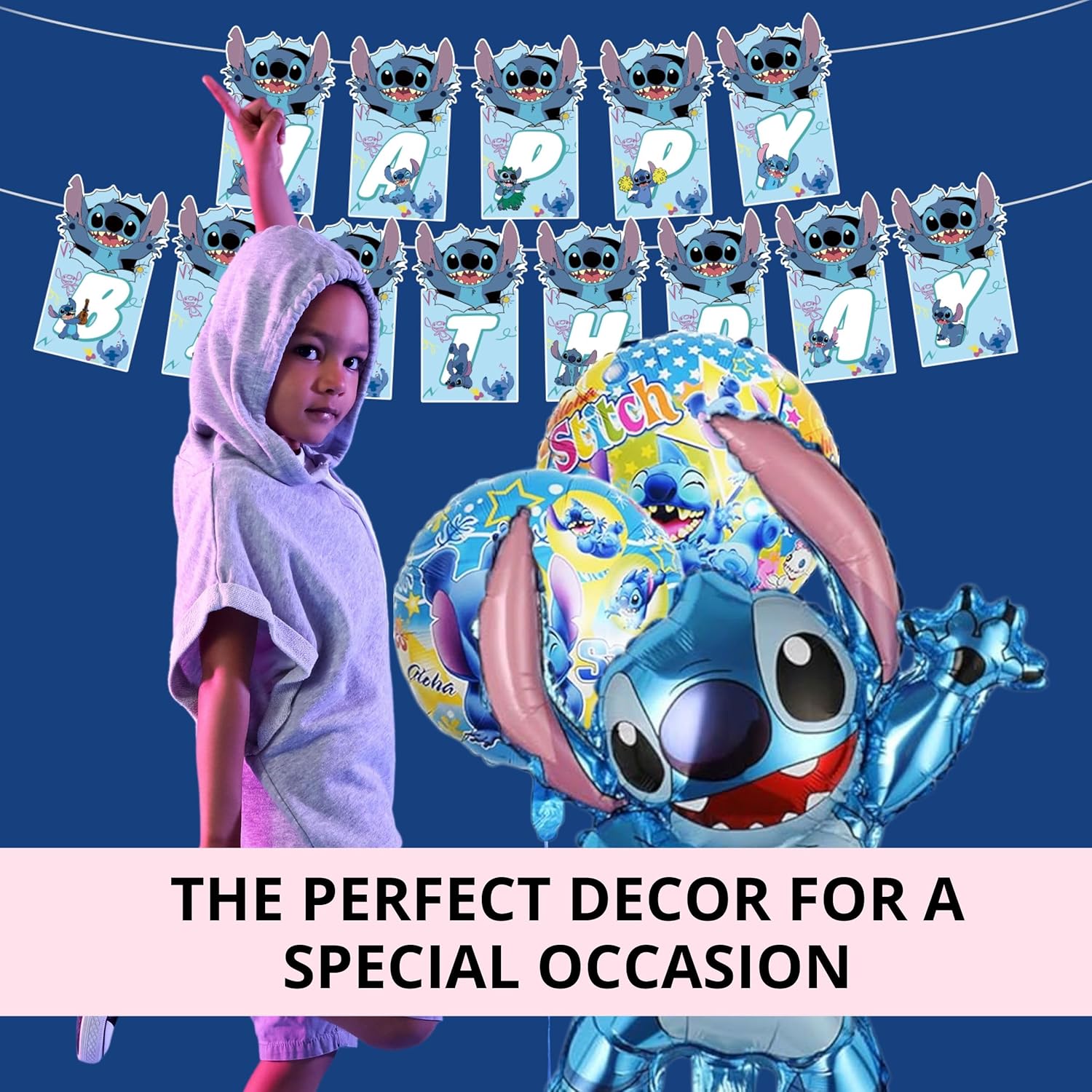 Cartoon Birthday Party Decor Set with Balloons and Streamers