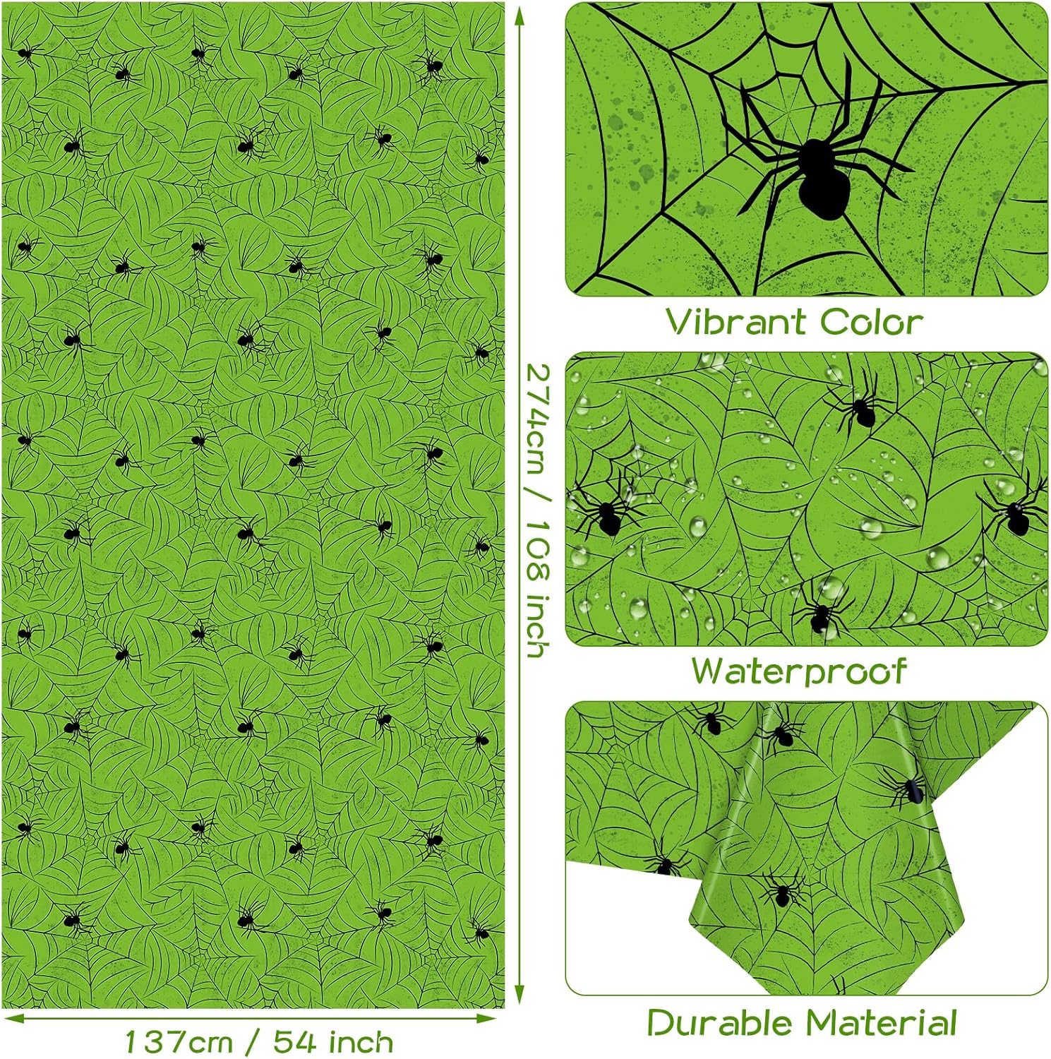 TREWAVE 3 Pack Halloween Spiderweb Tablecloth