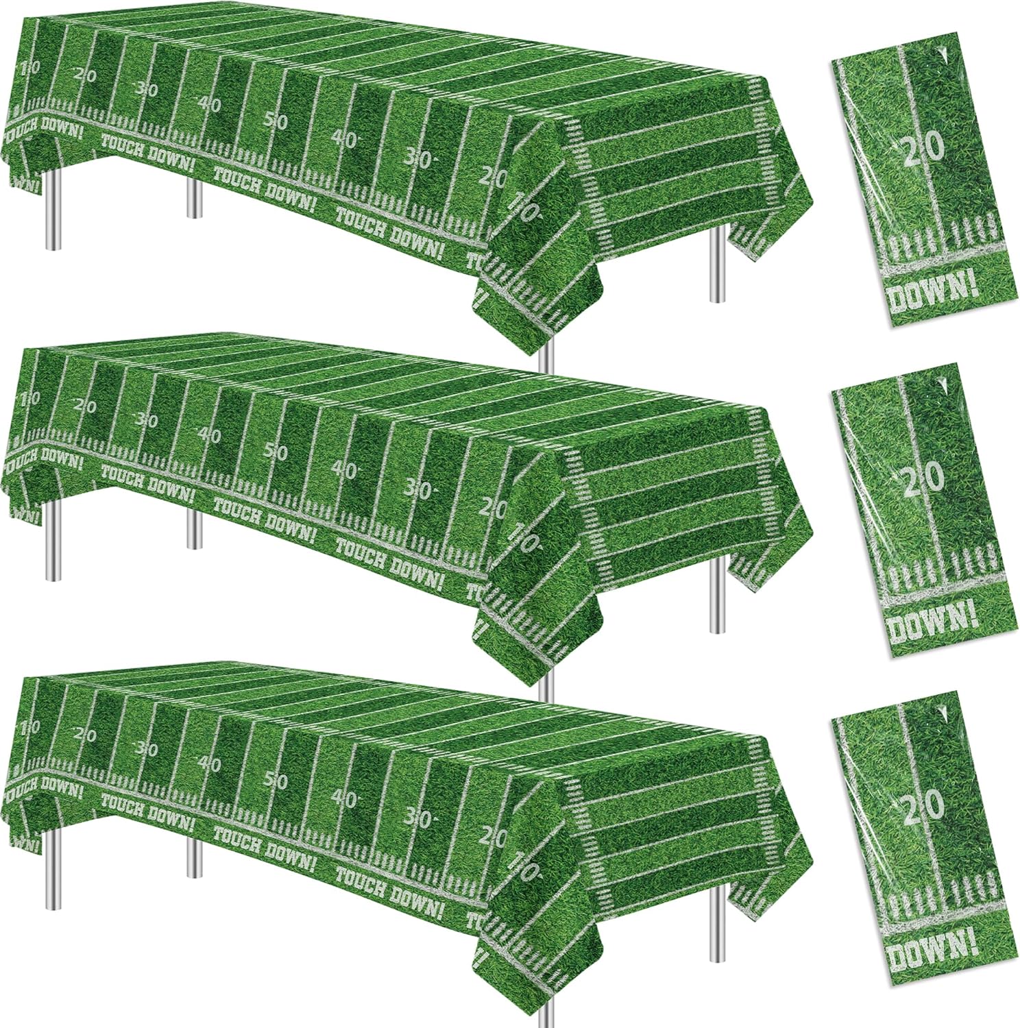 3 Pack Football Party Decorations Tablecloth