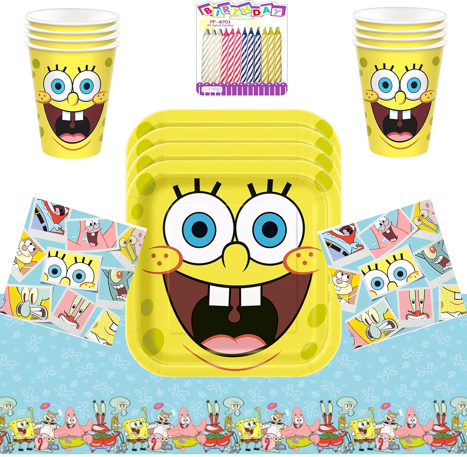 LLILYKAI SpongeBob Party Supplies Pack