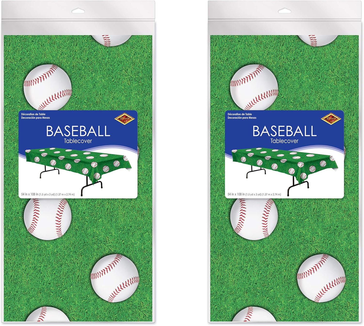Beistle Baseball Table Covers 54 x 108 2 Piece