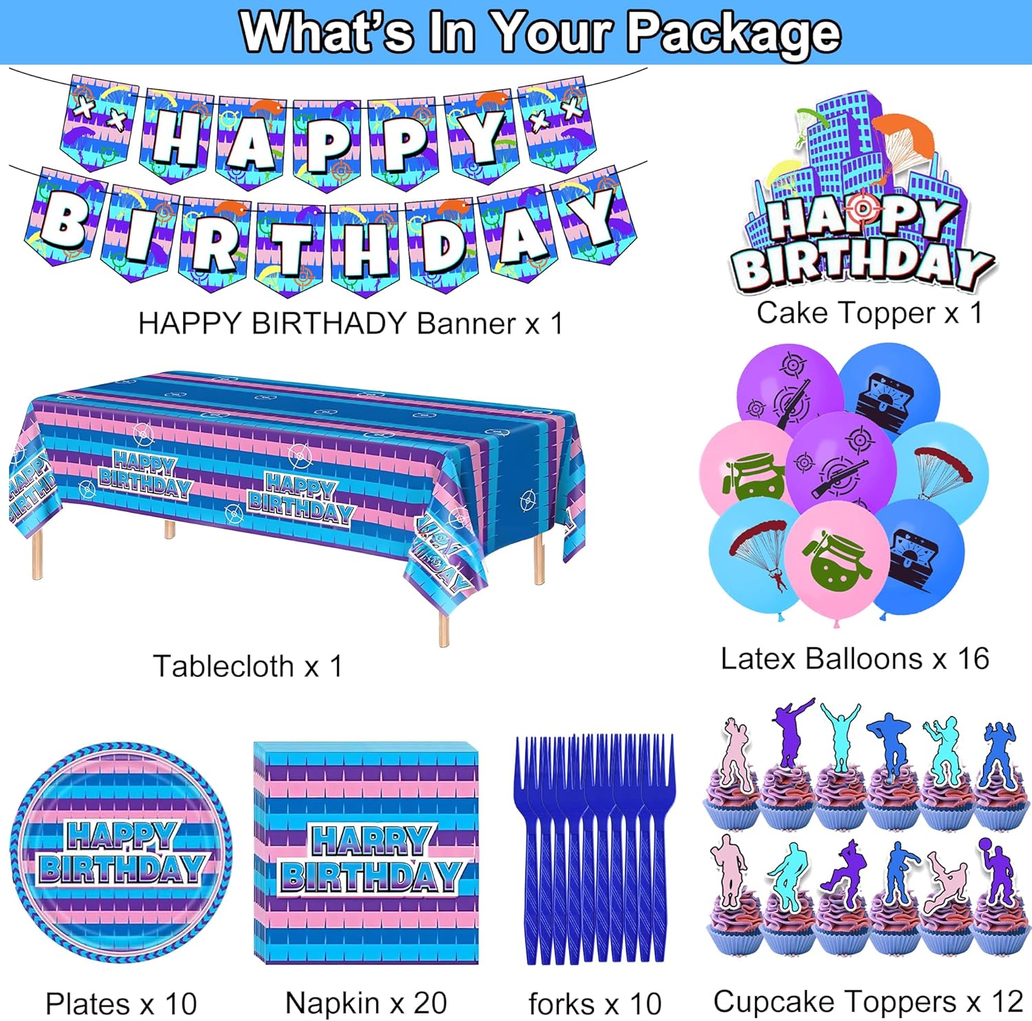 Gaming Theme Birthday Party Decorations Set