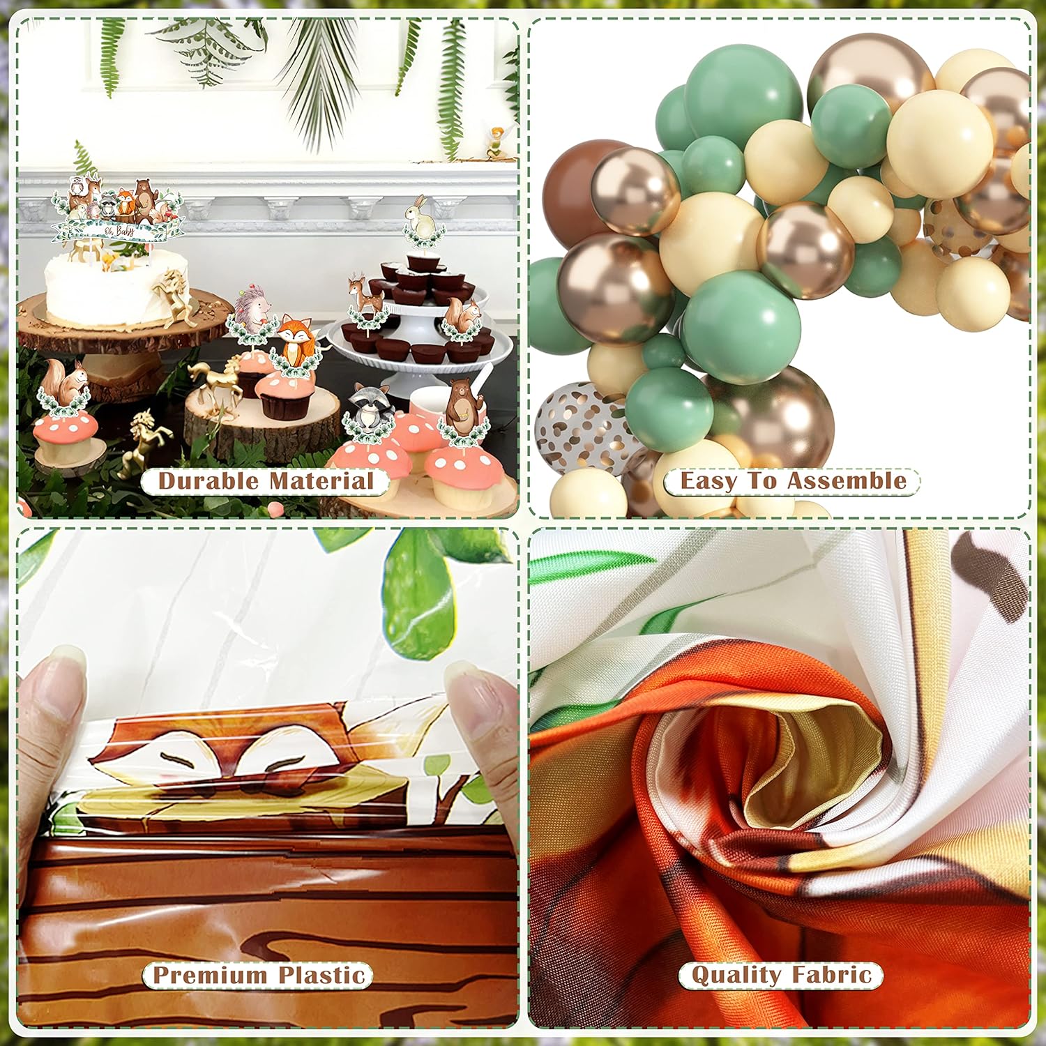 BORAMDO Woodland Animals Baby Shower Decoration Pack