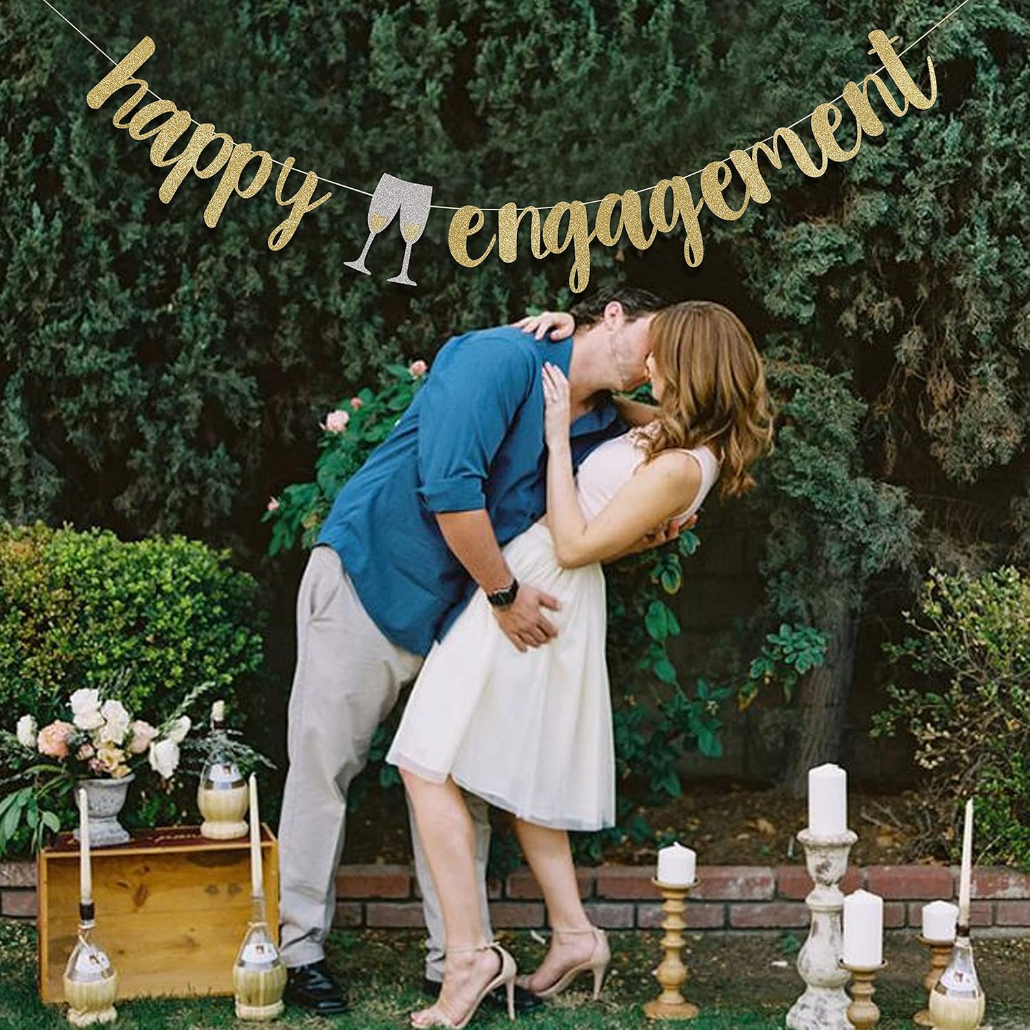 Happy Engagement Banner - Party Decor for Wedding Shower