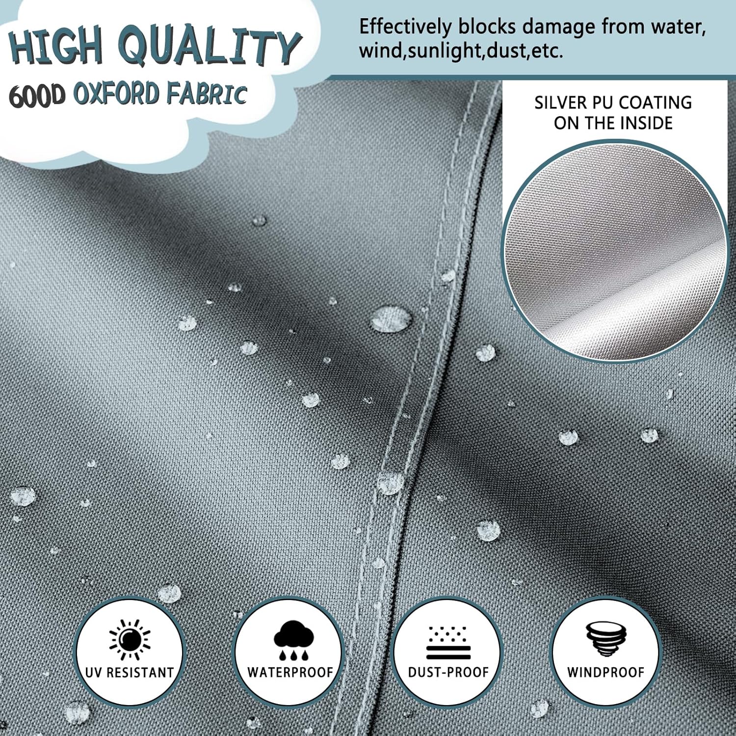 TORUTA Kids Water Table Cover 34in Round Grey