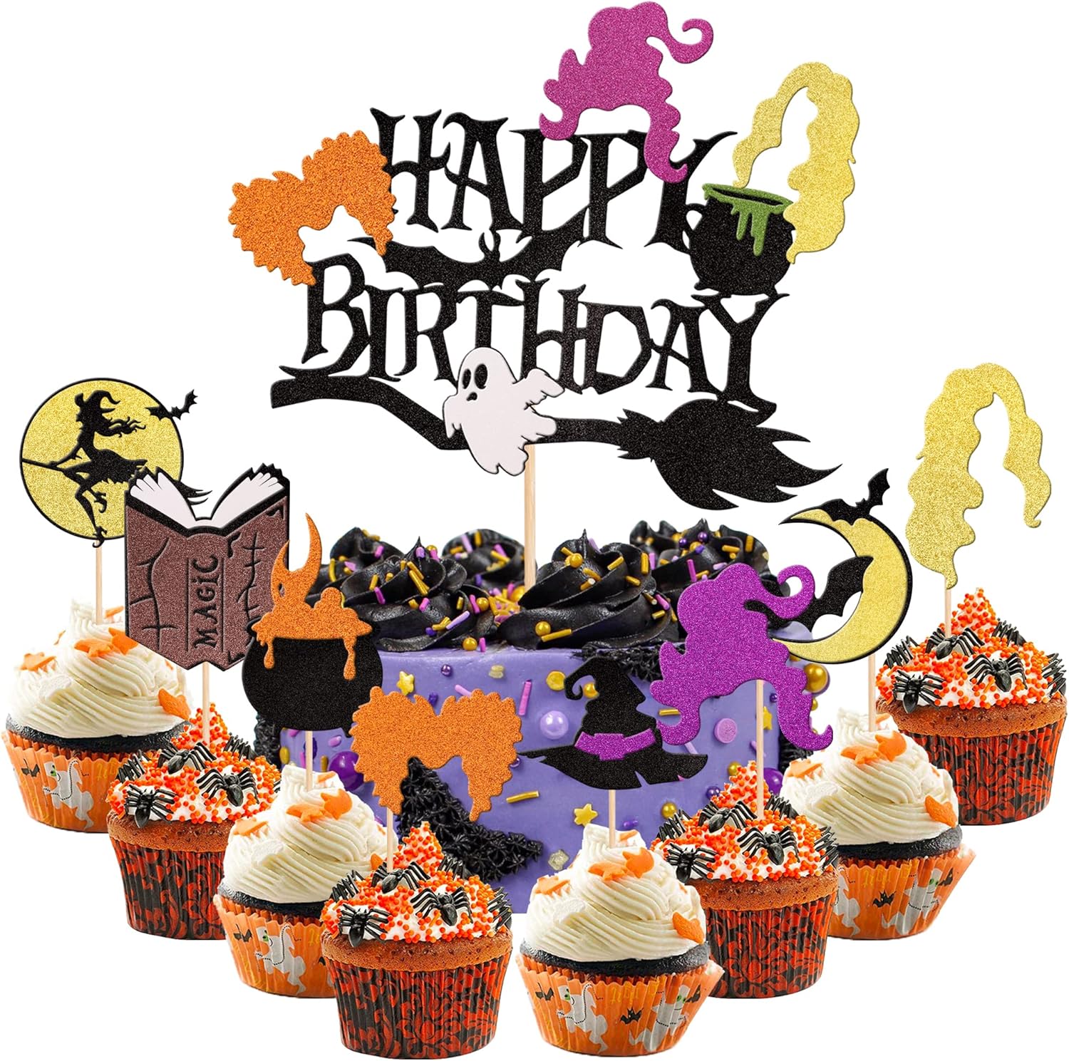 25 pcs Hocus Pocus Halloween Cupcake Toppers
