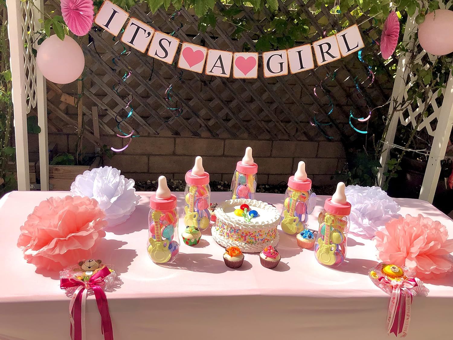 Jumbo Pink Plastic Baby Bottle Fillable Centerpiece